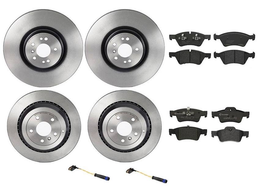 Brembo Brake Pads and Rotors Kit Front and Rear (375mm/330mm) (Low